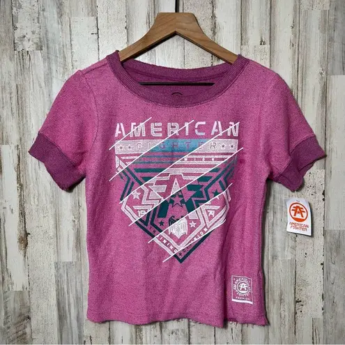 American Fighter Gladbrook Short Sleeve Shirt Pink New Womens Size Small