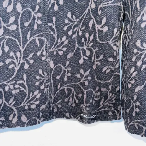 Woolrich 100% Cotton Dark Gray Floral Print Long Sleeve Top