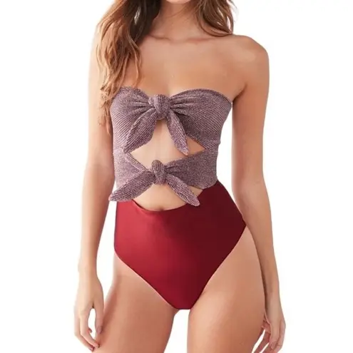 Urban Outfitters  Out From Under Shimmer Tie Bodysuit
