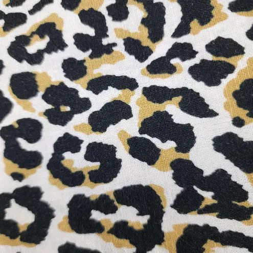 J.Crew Leopard Linen Cotton Drawstring Pants Ankle Pull On Pockets Size 22 Black