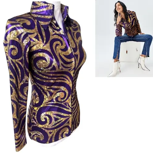 VINTAGE Y2K RARE EQUESTRIAN HOBBY HORSE WESTERN IRRIDESCEN JACKET X SMALL EUC #4 Gold Size XS