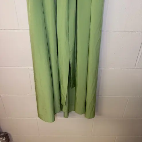 Halara V Neck Short Sleeve Pocket Tie Back Quick Dry Midi Casual Dress Green Lrg