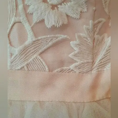 Chi Chi London Blush Pink Strapless Tulle & Lace Ballerina ModCloth Midi Gown by ChiChi Size 2