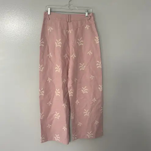 ZARA  Women's 2 Piece Linen Floral Wide Leg Set. Brand New Size Medium