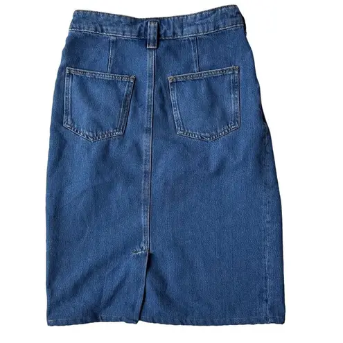 Anthropologie Pilcro Blue Jean Skirt Size 4 Front Button Pleaded Pockets…