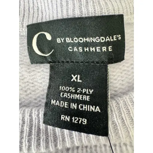 C by Bloomingdales Women's XL 100% Cashmere Crew Neck Sweater Serenity Blue