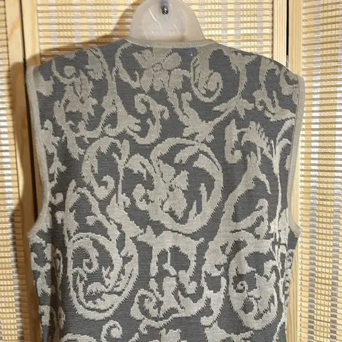 Jacques Vert Vintage 1990s Long Black and Tan Knit Sweater Vest Large?