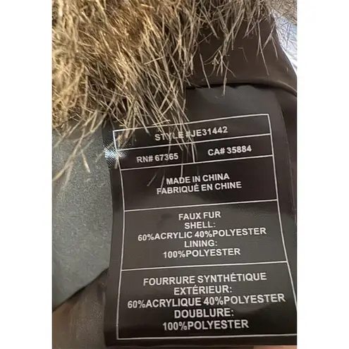 JACK by BB Dakota Women's M Faux Fur Vest Gray Animal Print 70s Vibe Western NWT