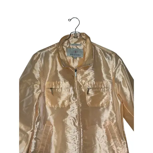 Dismero Women's Blazer Jacket Y2K Vermoda SPA Satin Lined Zipper Pocket Small Orange Size 4