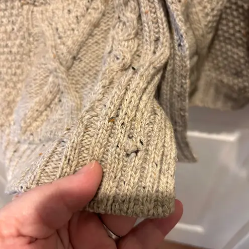 Aran Crafts Ireland Merino Wool Cable Knit Cardigan Sweater Unisex XXL Tan