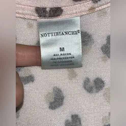 Nottibianche Sleep Gown Dress in Pale Pink Light Brown Cheetah Print Size Medium