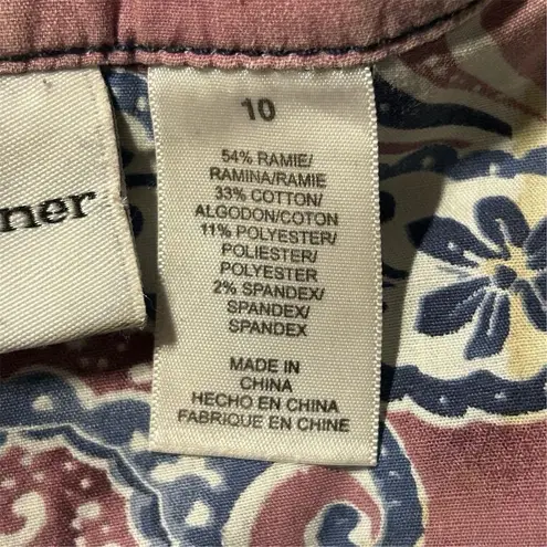 Alfred Dunner Women's Embroidered Denim Jacket Size 10 Blue Floral