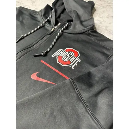 Nike Ohio State Buckeyes  Fit Therma Black/Red Full Zip Jacket Hoodie Women's S/M