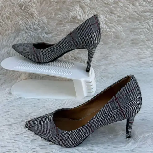 14th & Union Women’s Black plaid Pointed Toe Stiletto pump Heels 7M party