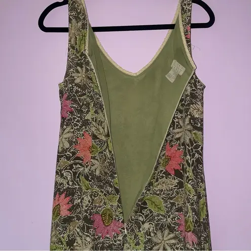 Sigrid Olsen Sport Sundress 6 Midi Boho Floral Print V Neck Dress