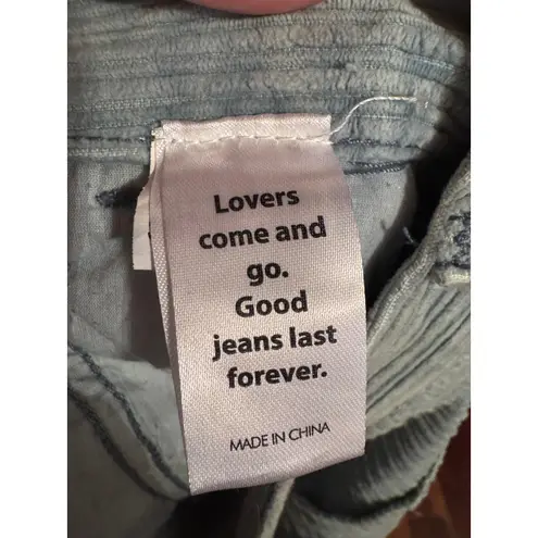 PacSun Baggy Carpenter Corduroy Pants Light Blue Size 26 Daisy Patch