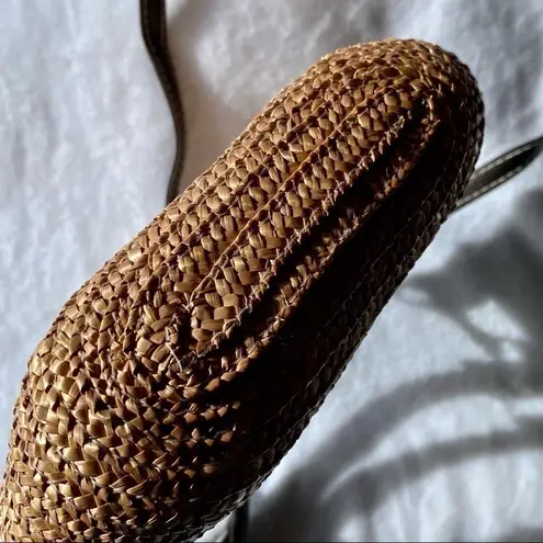 Coastal Grandma Mini Wheatstraw Tote Crossbody Strap Bag Brown