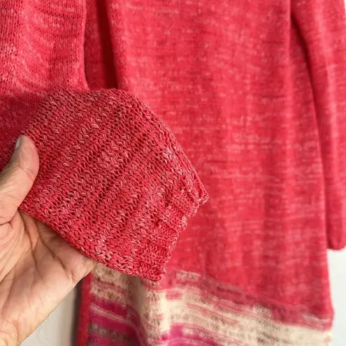 Soft Surroundings Beachy Coral Summer Vacation Tunic Sweater Open Knit Artsy