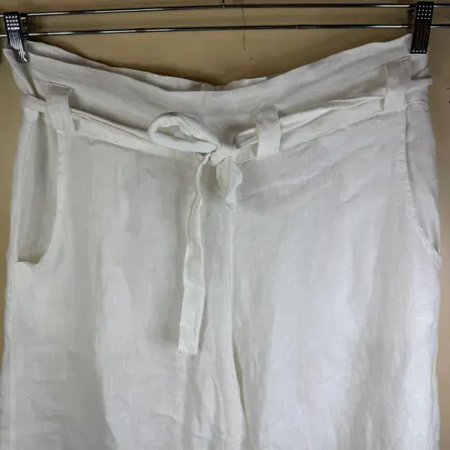 Bryn Walker white linen culottes pants cropped wide leg belted Sm Travel Resort