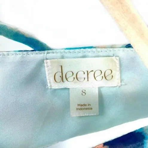 Decree Blue Sleeveless Cropped Tiered Tank Blouse Size Small