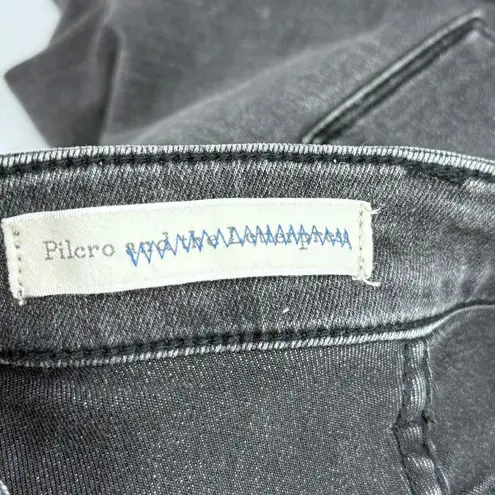 Pilcro Parallel Gray Washed Denim Straight Leg Raw Hem Jeans Size 29