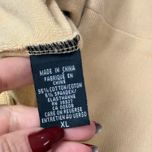 Jean de Marithé + François Girbaud Tan Graphic Y2K Scoop Neck Stretch Shirtdress Yellow Size XL