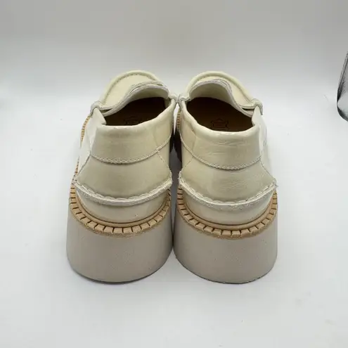 Pedro Garcia Sebas Lug Loafers Women's Shoes Cream Lug Sole Chunky Size 40 US 10