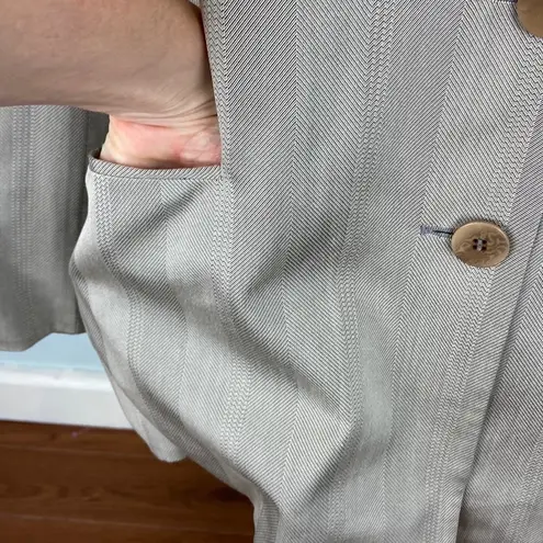 Giorgio Armani Blazer Jacket Triple Breasted Long Line Gruppo GFT Silk Size 10