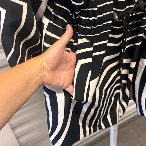 VINTAGE Damee New York Jacket Black White Geometric Print women's Size XL