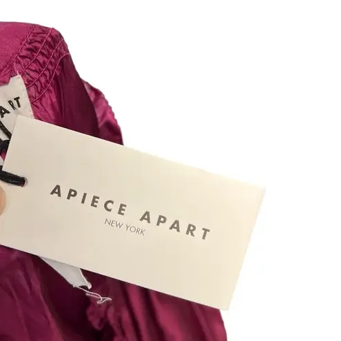 Apiece Apart Trinidad Maxi Dress Silk Long Sleeve Pink Purple Plus Size 2X