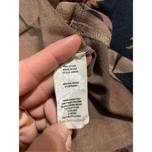 Soft Surroundings Heavenly Soft Millie Tunic Top Size Large taupe navy blue Flor