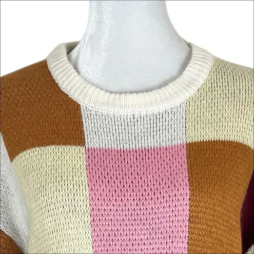 Haptics by Holly Harper Colorful Color Block Checker Knit Sweater Size Small Green - Image 6