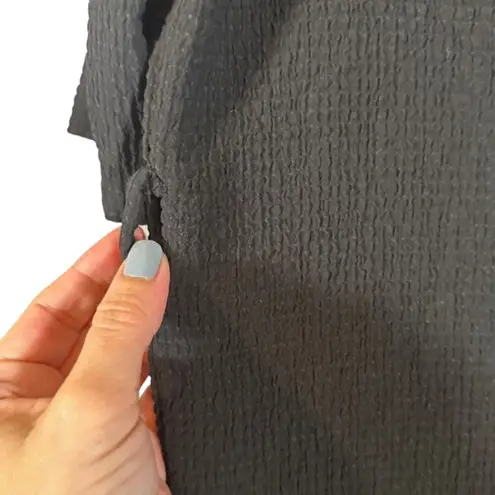 MNG by Mango Black Textured Formal Short Sleeve Long Maxi Dress Women Sz 4