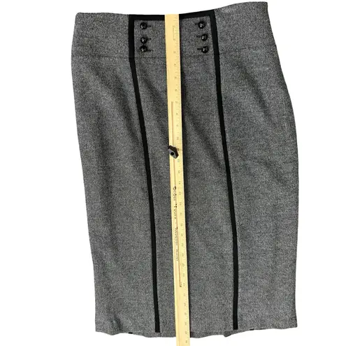 Alberto Makali Black Herringbone A-Line Pleated Button Detail Midi Skirt Size 14