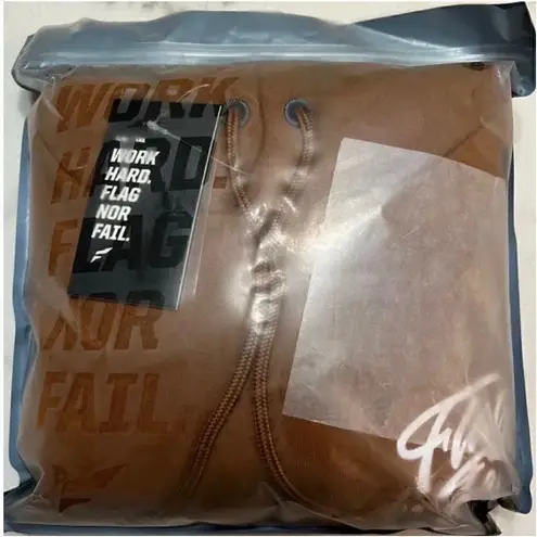 Flag Nor Fail NWT Pullover Fleece 'Base Hoodie' in 'Copper' Brown Size Small Tan
