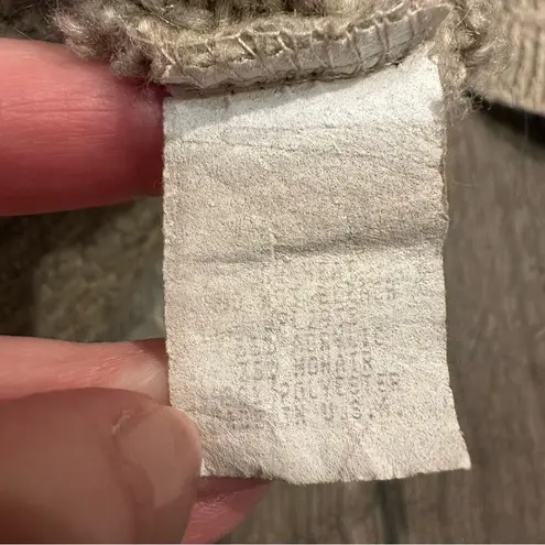 VINTAGE Alps Sweater Women's Sz Medium High Neck Chunky Knit Mohair Ski Aspen Tan