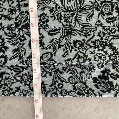 OPHELIA ROE gray & black floral knit women’s long balloon sleeve shirt size XL