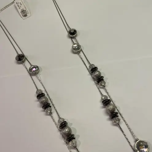 New York And Company NWT $22.95 Silver Tone Multi Strand Costume Jewelry Necklace