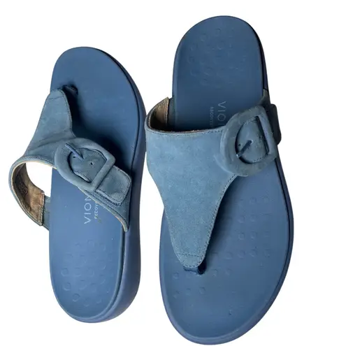 Vionic Recovery RX Activate Adjustable Buckle Thong Sandals Blue Women's 10