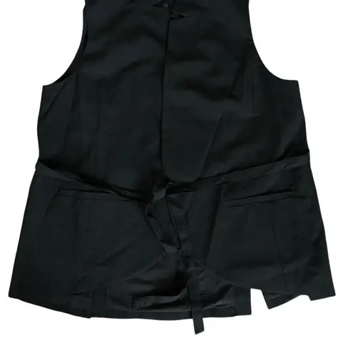 Universal Standard Jenny Black Wool Sleeveless Jacket Vest Tie Belt XS NEW