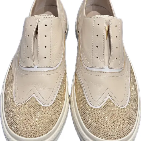 Giuseppe Zanotti Leather Studded Slip-On Sneakers Womens 10
