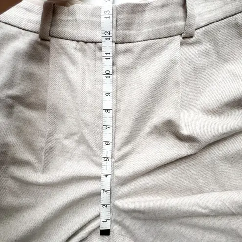 COS Wool Cashmere Wide Leg Cropped Pleated Pants Beige Trousers