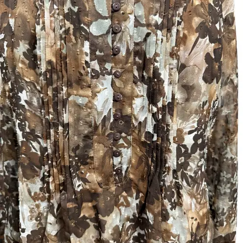 Coldwater Creek Women's Blouse Size S Brown Floral