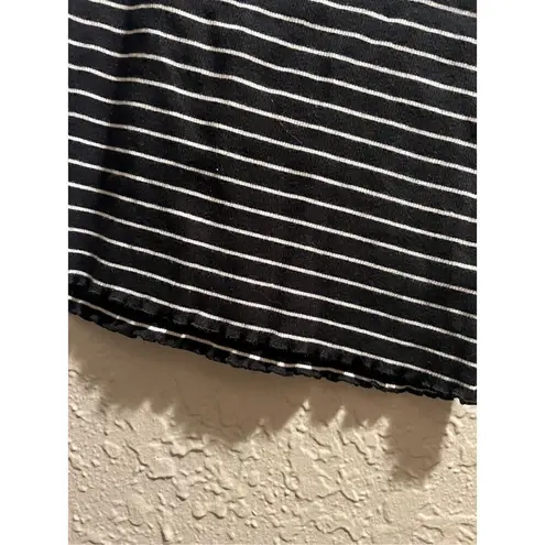 Aero Seriously Soft Square Neck Tank Black & White Striped Woman’s Size Medium
