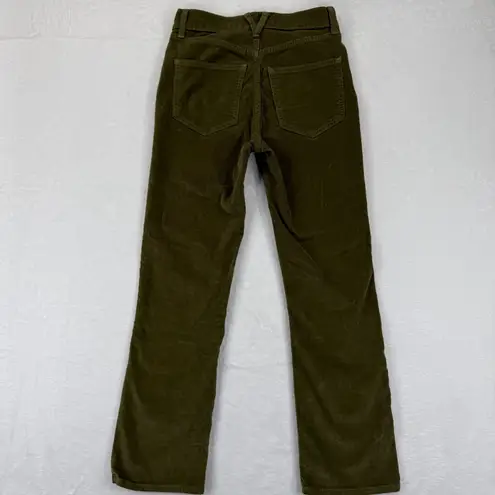 Veronica Beard CARLY KICK FLARE HIGH RISE CORDUROY PANTS SIZE 25 OLIVE GREEN