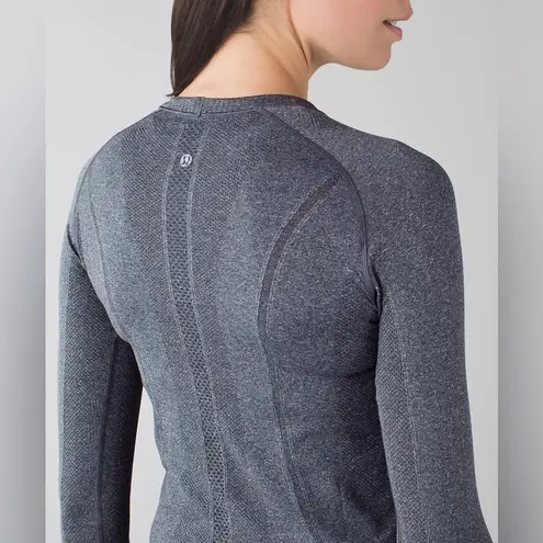 Lululemon  Swiftly Tech Long Sleeve Heathered Black Womens Size 4