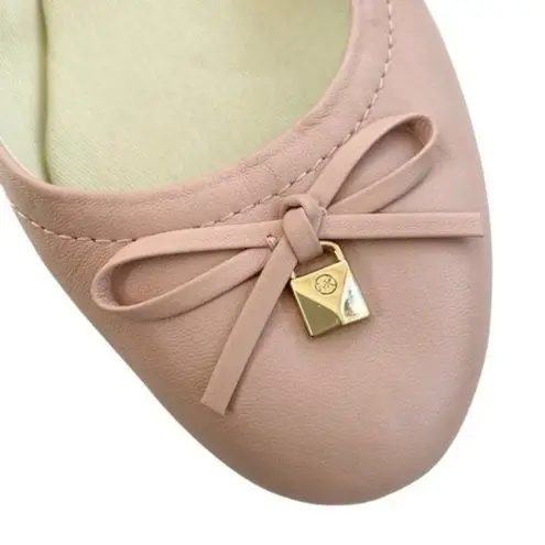 Michael Kors Michael  Leather Juliette Bow Ballet Flats Blush Pink Size 7 NWT