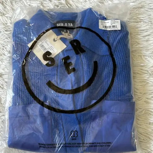 SER.O.YA Evelyn Cropped Knit Jacket in Royal Blue size XS