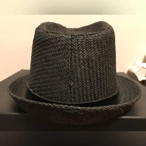 Cappello Spike Studded 100% Woven Paper Fedora Hat in black size S/M