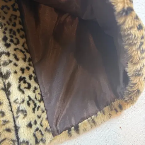 Preston & York Faux Fur Leopard Print Vest Women's Size L